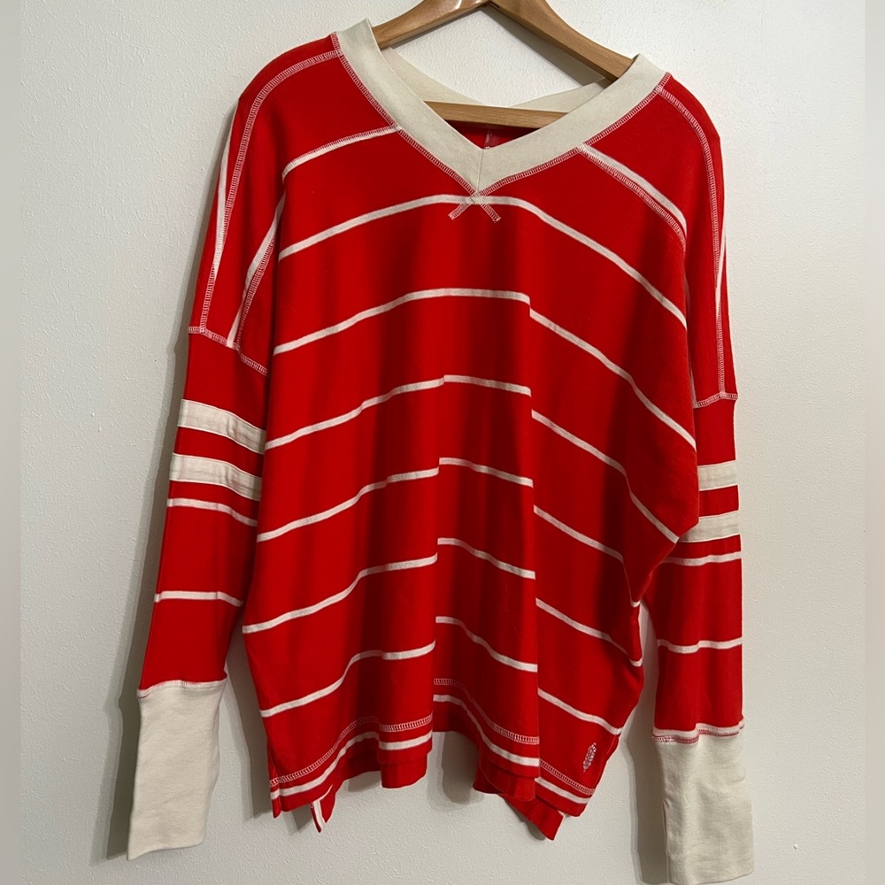 Free People Movement Red Colorblock stripe all star layer Size S